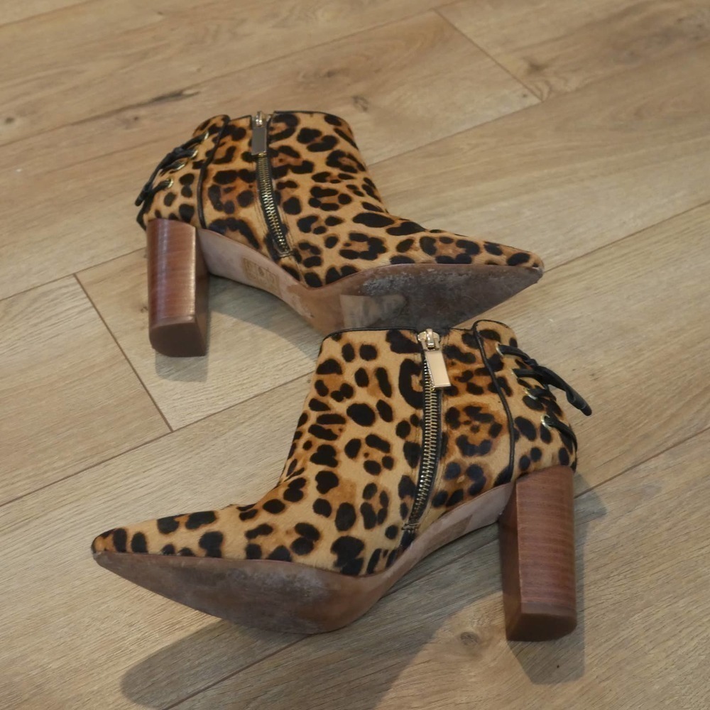 RACHEL Zoe Trixie Leopard Booties Size 8 - Picture 2 of 10